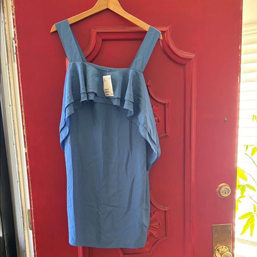 Blue Ruffle Sleeveless dress